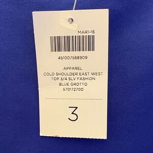 Blue Cold Shoulder Top